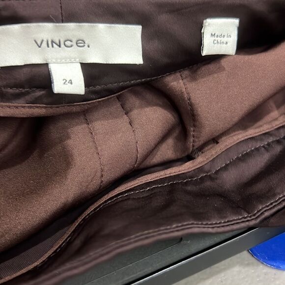 Vince Satin Pleated Cropped wide Leg Pants size 24plus. NWOT - Picture 12 of 14